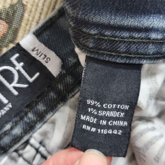 Vintage Empyre Jeans Mens 29x29* Blue Slim Straight Distressed Thrashed 90s Y2K - Picture 14 of 15